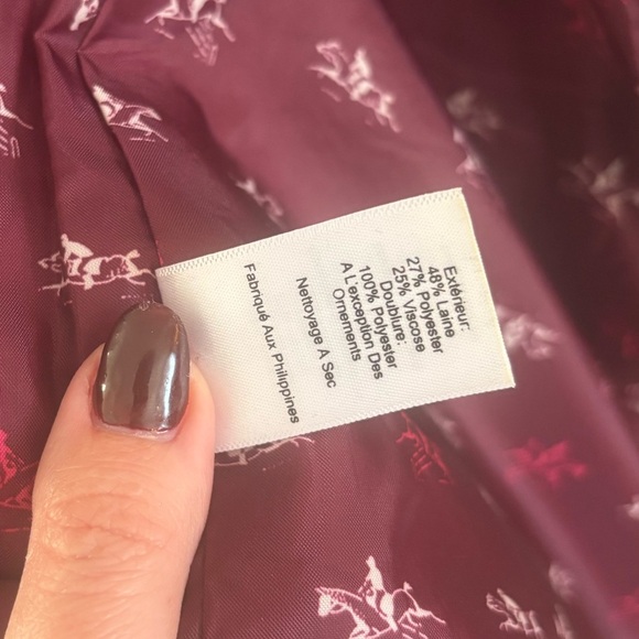 Talbots Pink Houndstooth Wool Laine Blend Blazer Size 14 - Picture 6 of 6